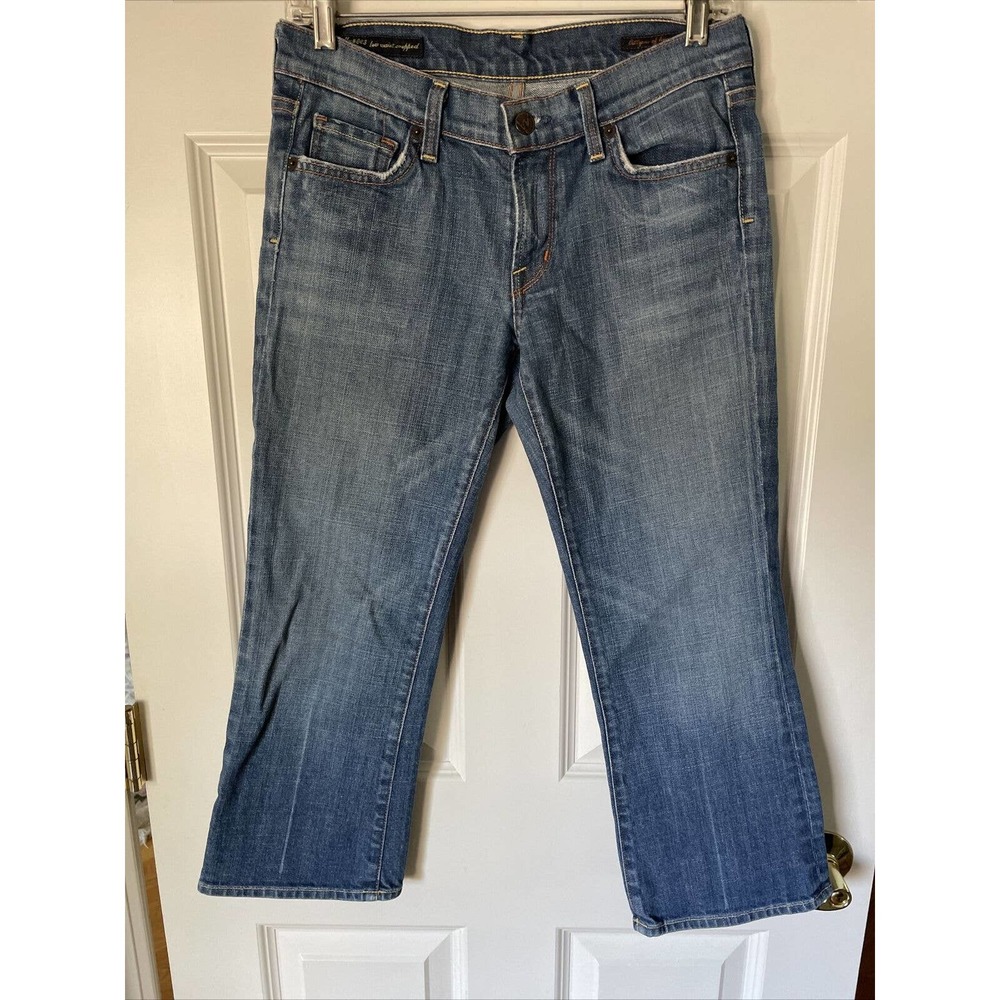 Citizens Of Humanity Kelly Stretch #063 Low Waist Cropped Blue Jeans 28 EUC USA